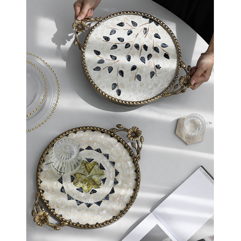 Luxury Skincare Tray - Kreatywny luksusowy metalowy stolik z dekoracją