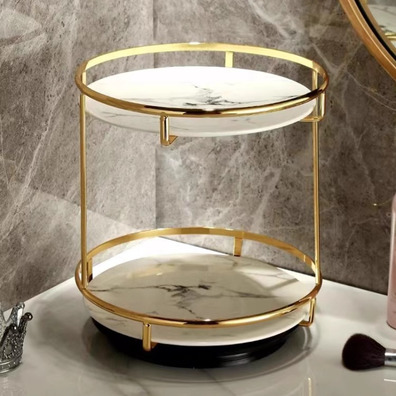 Luxury Skincare Tray - Mosiężna dwupoziomowa taca do przechowywania perfum