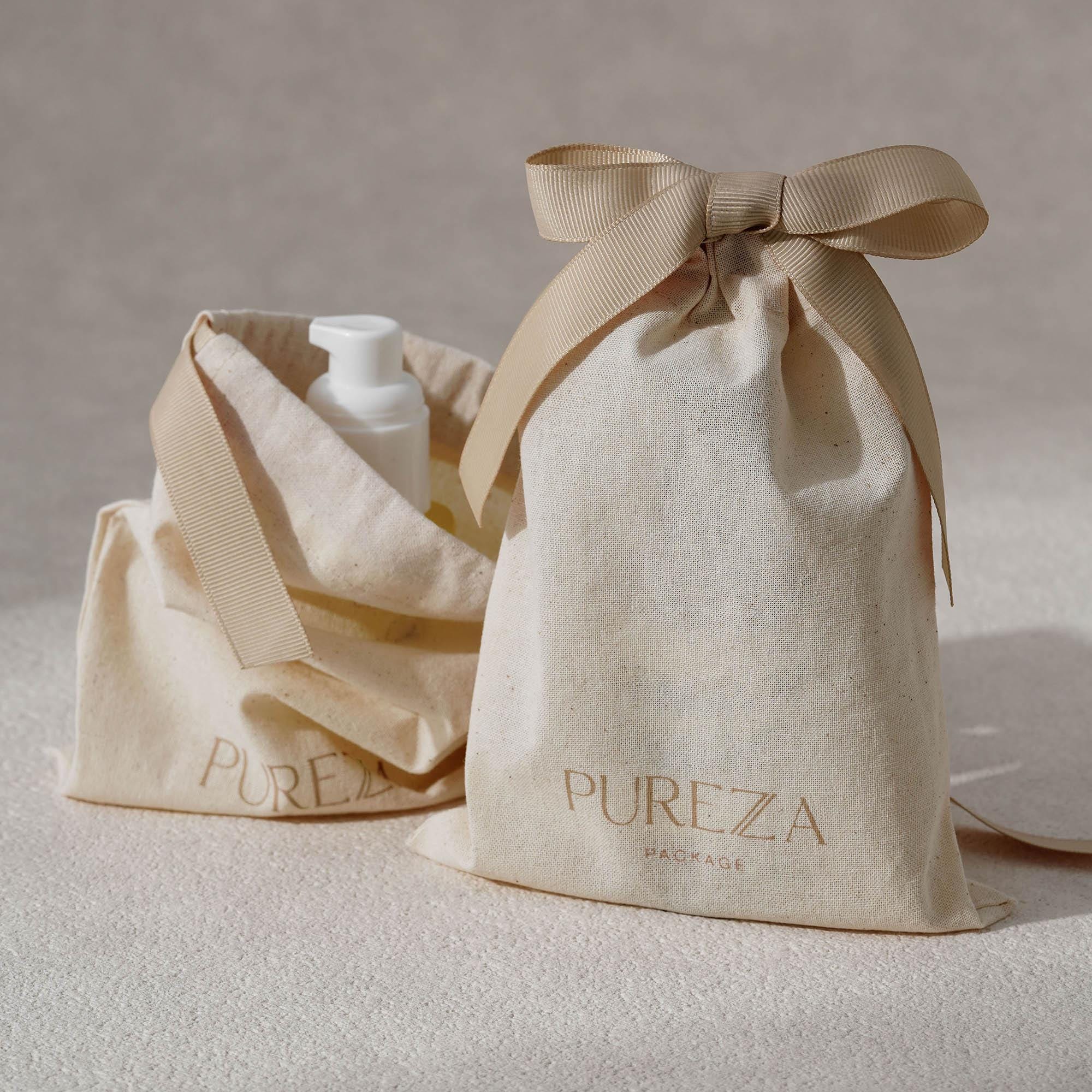 Luxury Skincare Christmas Gifts - Personalizowane, ekologiczne, luksusowe woreczki z naturalnej