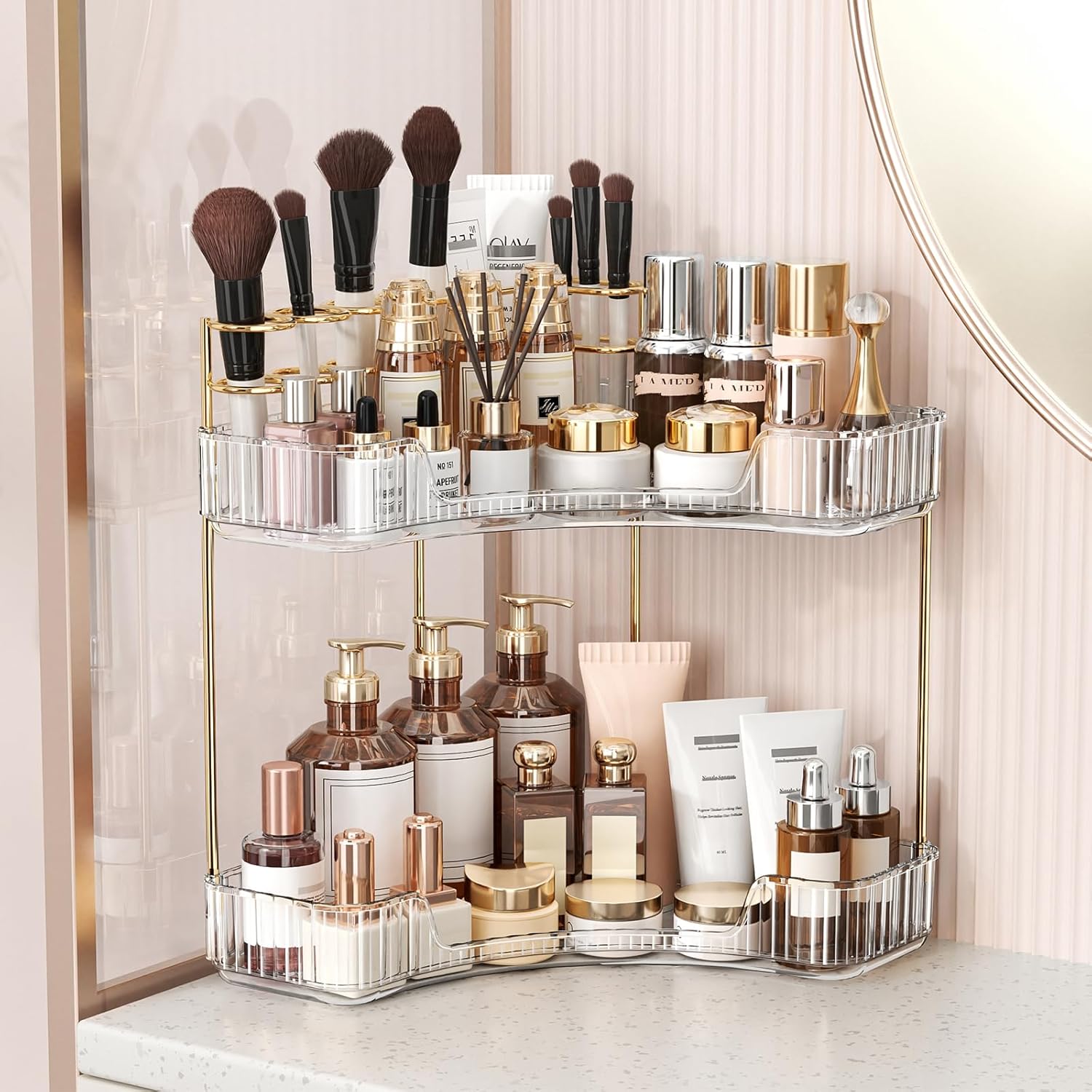 2-poziomowy przezroczysty orga – Luxury Skincare Tray recenzja i cena