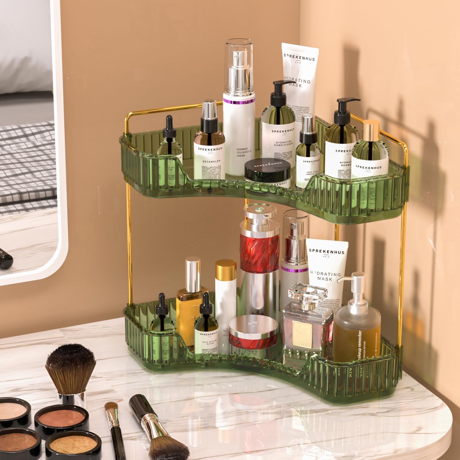 2-poziomowy przezroczysty orga – Luxury Skincare Tray recenzja i cena