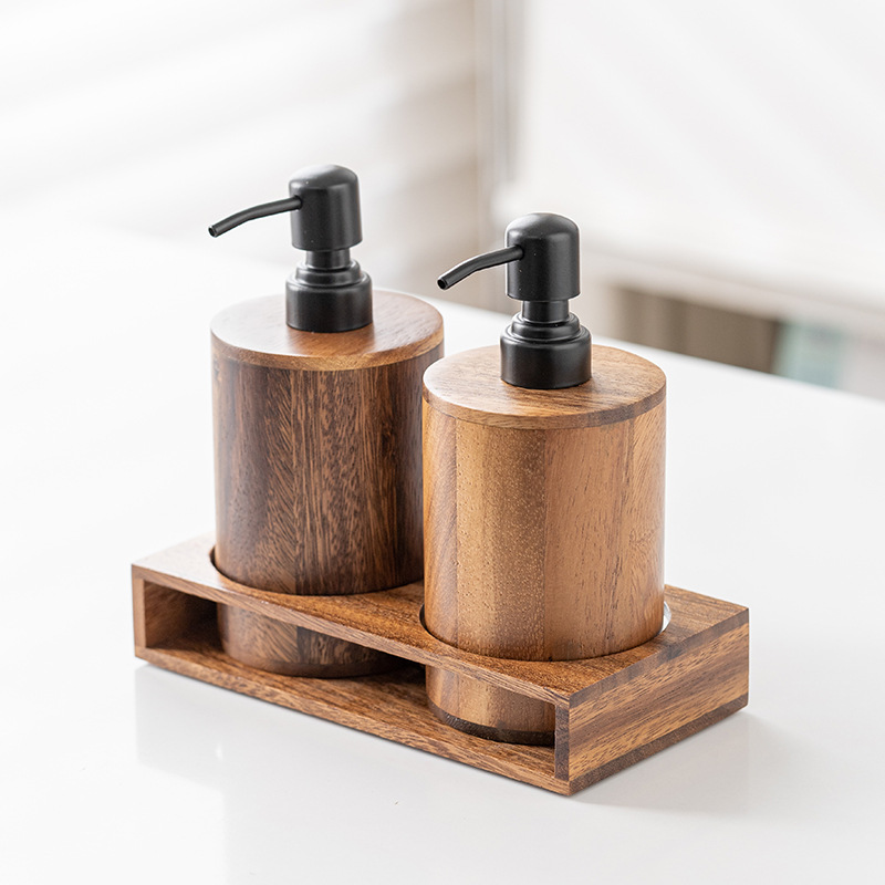 Puste butelki z drewna orzecho – Luxury Skincare Tray recenzja i cena